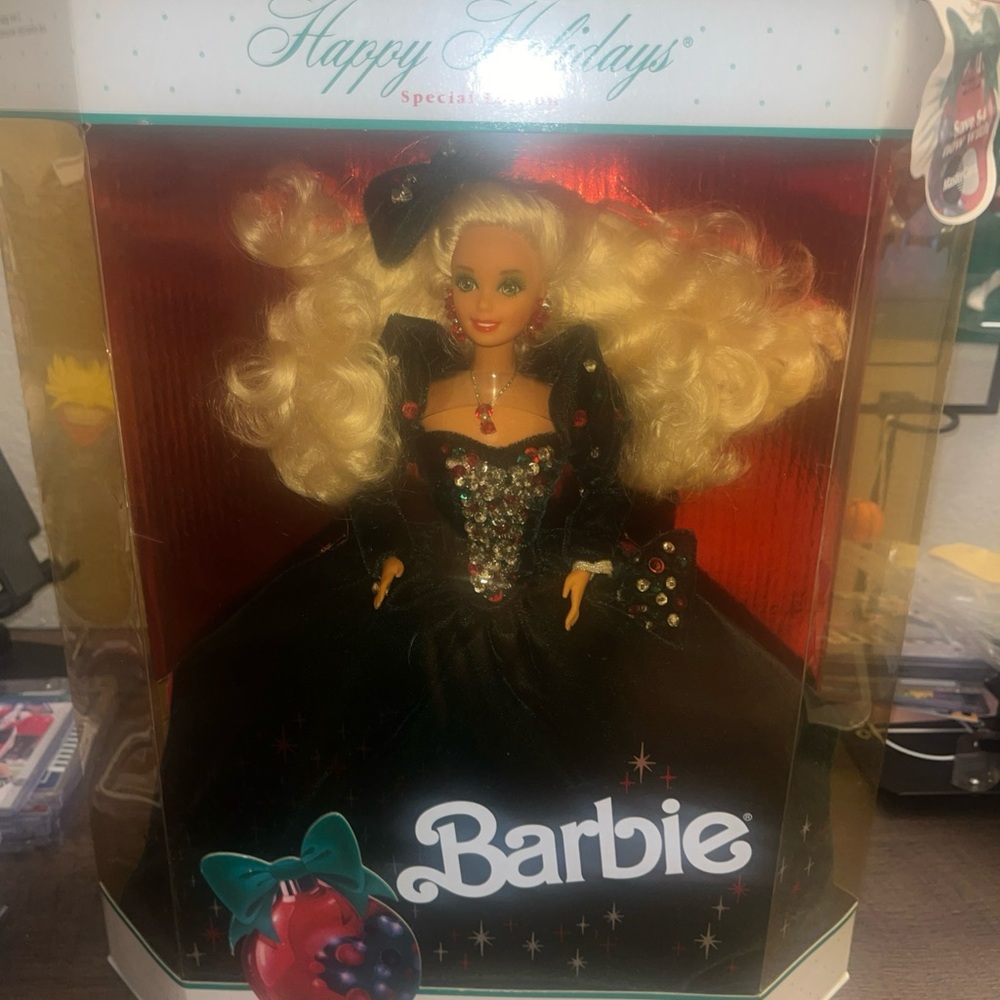 Barbie Happy Holidays 1991 Doll Blonde Green Dress #1871 NIB BRAND NEW